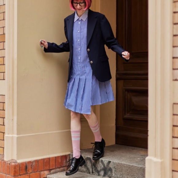 UNIQLO x JW ANDERSON Pink Lined Socks Stripes Unisex 27-29cm Shoe Size 8-11 - Picture 4 of 4